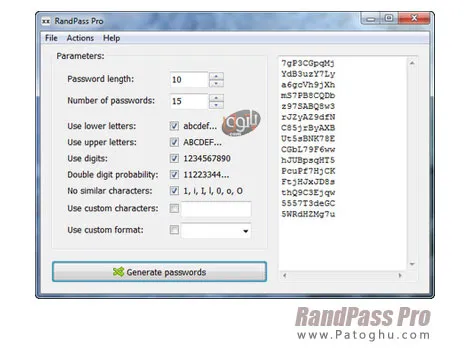 دانلود نرم افزار ساخت پسوردهای تصادفی و امن RandPass Pro 1.2.0.0