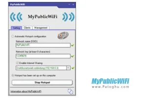 دانلود نرم افزار اشتراک گذاری اینترنت از طریق WiFi با MyPublicWiFi v30.1