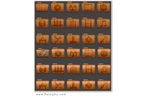 دانلود مجموعه آیکون های زیبا با طرح چوب - Wooden Icons
