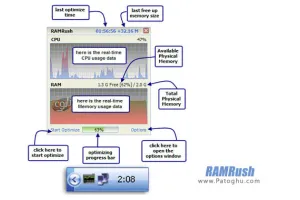 مدیریت ، بهینه سازی و آزاد سازی رم کامپیوتر RAMRush 1.0.6.917