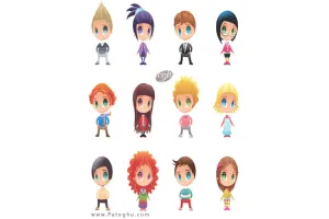 مجموعه آیکون شخصیت های کارتونی با گرافیک بالا Cute Cartoon Characters