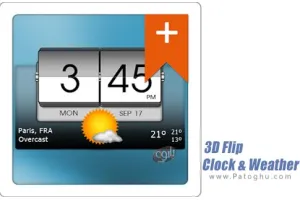 نرم افزار ساعت هوشمند سه بعدی و نمایش آب و هوا برای اندروید 3D Flip Clock & Weather Pro v7.08.1