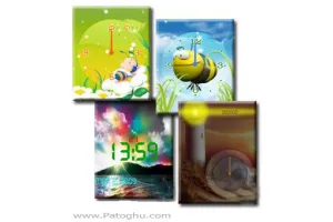 اسکرين سيور نمایش ساعت فانتزی موبایل با پسوند swf