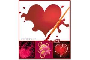 وکتورهای عاشقانه برای فتوشاپ - وکتور Love با فرمت EPS