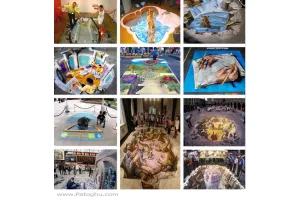 مجموعه نقاشی 3 بعدی بر روی زمین Street Art