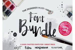 مجموعه 12 فونت دست نویس انگلیسی Hand Crafted Font Bundle