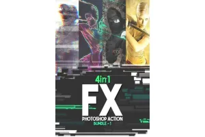 مجموعه 4 اکشن فتوشاپ با موضوعات مختلف FX Photoshop Action
