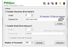 تولید پسوردهای عبور پیچیده و امن PWGen 2.7.0