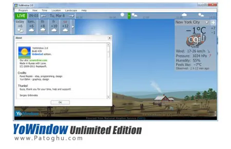 مشاهده وضعیت آب و هوا با نرم افزار YoWindow Unlimited Edition 2.0 Build 511 مشاهده وضعیت آب و هوا با نرم افزار YoWindow Unlimited Edition