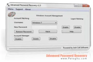 بازیابی و حذف پسورد اکانت های ویندوز با Advanced Password Recovery v1.3