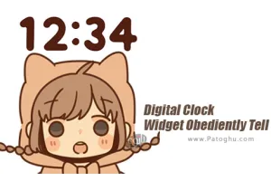 دانلود 1.0.0 Digital Clock Widget Obediently Tell ابزارک نمایش زمان برای اندروید