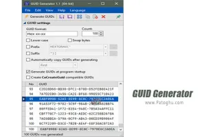 دانلود GUID Generator 1.1 تولید کردن آی دی منحصر به فرد برای ویندوز