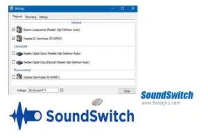 دانلود SoundSwitch 6.14.1 سوییچ سریع پخش کننده صدا در ویندوز
