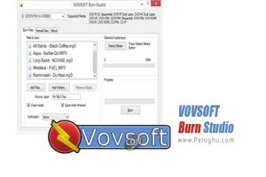 نرم افزار کم حجم رایت سی دی و دی وی دی VOVSOFT Burn Studio 1.5