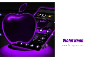 دانلود 1.1.15 Violet Neon Apple Tech Theme تم بنفش تیره نئونی برای اندروید