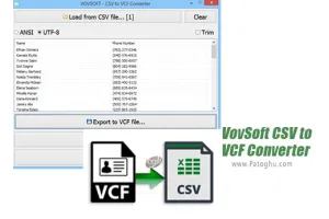 دانلود نرم افزار VovSoft CSV to VCF Converter 3.3 برنام مبدل فایل های csv