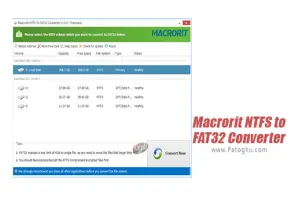 دانلود برنامه تبدیل فوری پارتیشین های FAT32 و NTFS با نصب Macrorit NTFS to FAT32 Converter 2.1.0