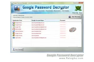 دانلود نرم افزار بازیابی رمز عبور اکانت های گوگل Google Password Decryptor 6.5 Final