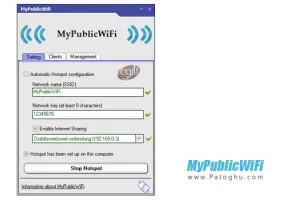 دانلود نرم افزار اشتراک گذاری اینترنت از طریق WiFi با MyPublicWiFi v30.1