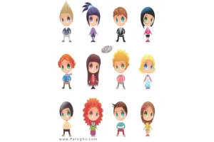 مجموعه آیکون شخصیت های کارتونی با گرافیک بالا Cute Cartoon Characters