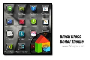 دانلود تم مشکی و سفید براق برای اندروید Black Gloss Dodol Theme 1.2