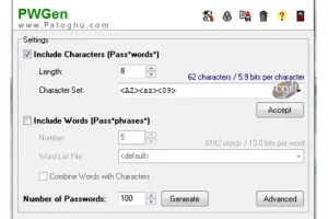 تولید پسوردهای عبور پیچیده و امن PWGen 2.7.0