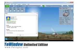 مشاهده وضعیت آب و هوا با نرم افزار YoWindow Unlimited Edition 4 Build 108 Final