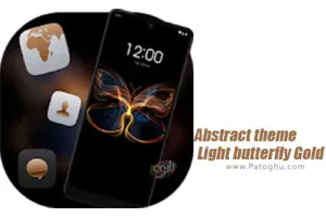 دانلود Abstract theme Light butterfly Gold 2.0.1 تم پروانه برای اندروید