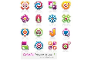 مجموعه آیکون های رنگارنگ شماره ۱ – ColorFul Vector Icon 1