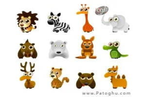 وکتورهای فانتزی و کارتونی از حیوانات - فرمت JPG و EPS فتوشاپ