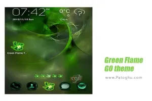 تم شعله سبز برای اندروید 1.3.1 Green Flame GO theme