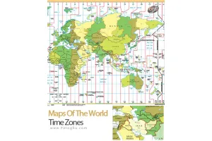 نقشه زمان و ساعت مناطق جغرافیایی جهان