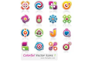 مجموعه آیکون های رنگارنگ شماره ۱ – ColorFul Vector Icon 1