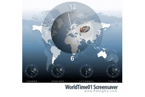 دانلود اسکرین سیور ساعت برای کشورهای مختلف - WorldTime01 1.1