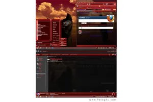 دانلود پوسته ی قرمز ویندوز 8 برای ویندوز سون - Win 8 Red Metal Glass
