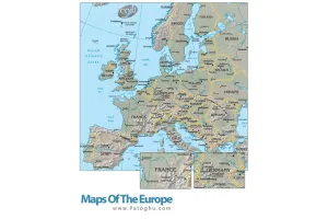 نقشه جغرافیایی قاره اروپا با کیفیت بالا و فرمت PDF