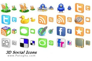 مجموعه آیکون های سه بعدی با موضوع سایت های اجتماعی - 3D Social Icons
