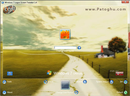 دانلود نرم افزار تغییر صفحه خوش آمد گویی ویندوز سون Windows 7 Logon Tweaker 1.5