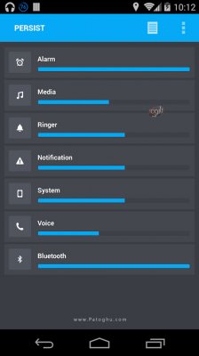ابزار مدیریت و کنترل صدا در گوشی اندروید Persist Volume Control 4.7