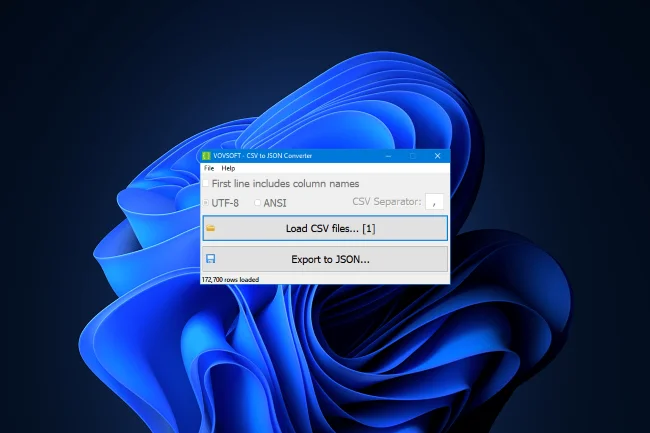 VovSoft CSV to JSON Converter
