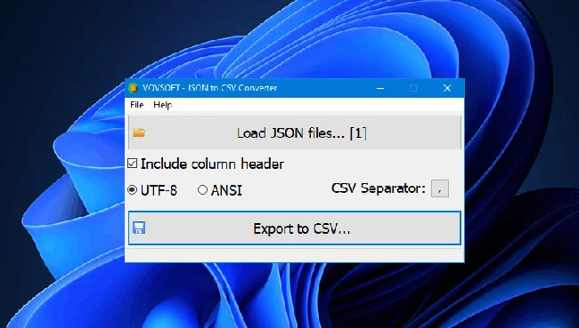 Vovsoft JSON to CSV Converter