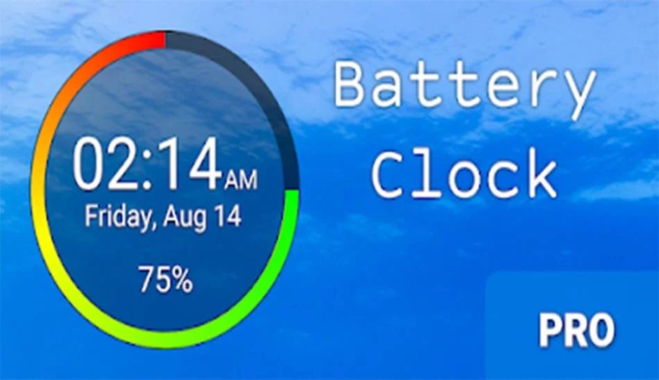 دانلود نرم افزار Battery Clock Pro v1.3.1 برنامه نمایش ساعت و درصد باطری اندروید