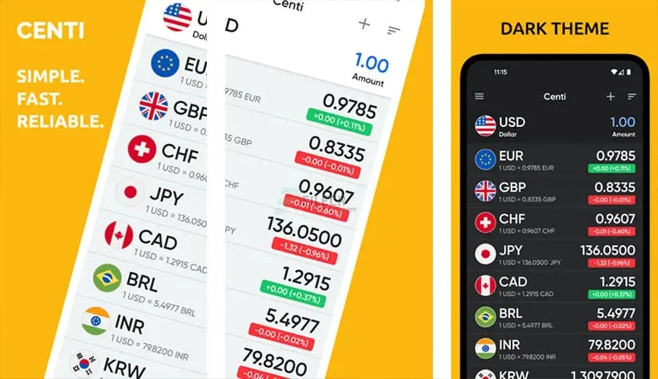 دانلود نرم افزار Centi PRO - Currency Converter v7.0.1 برنامه تبدیل ارزهای مختلف اندروید