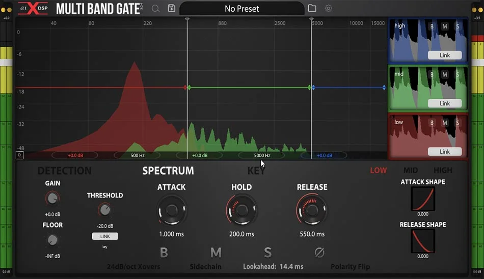 دانلود نرم افزار aiXdsp Multi Band Gate v3.0.7 برنامه پردازش و کنترل پهنای باندهای مختلف صدا